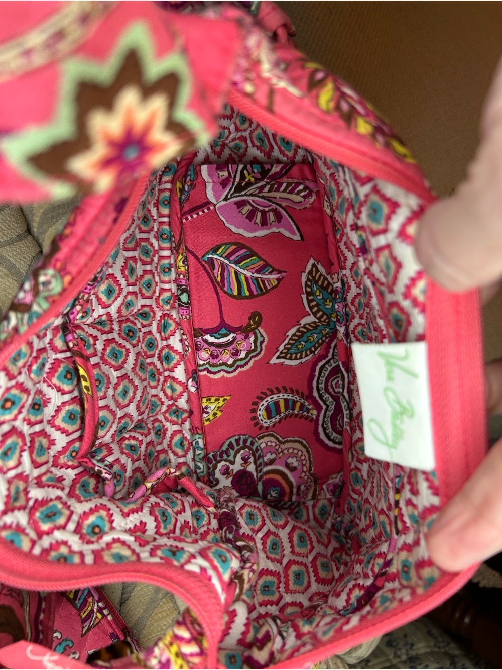 Vera Bradley On the Go call me coral pattern crossbody with matching wallet - Picture 10 of 10